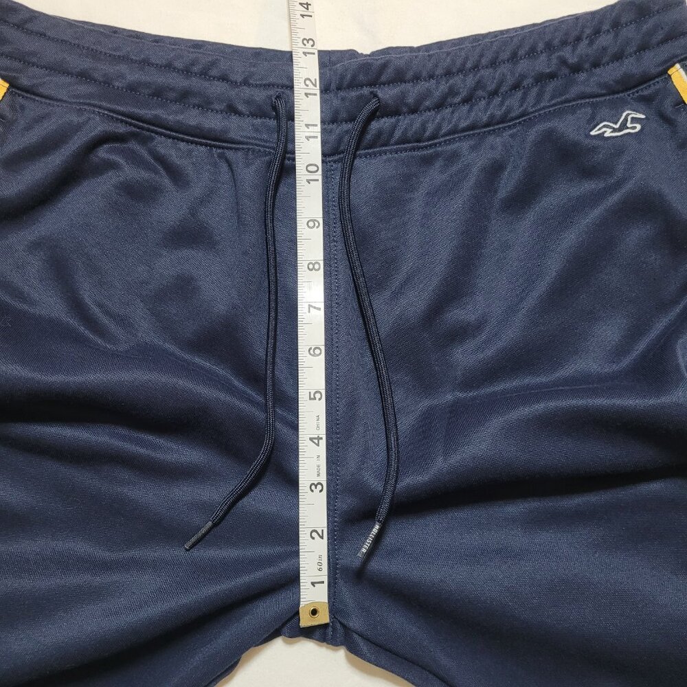 Hollister Mens Navy Track Pants Yellow Side Stripe Athletic Joggers Large Y2K - Picture 6 of 9